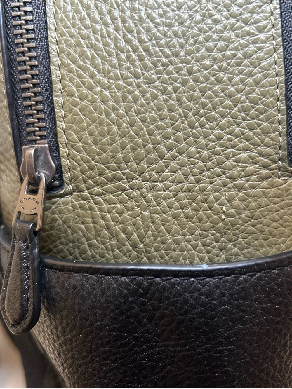 Coach Court Color Block Pebbled Leather Backpack
